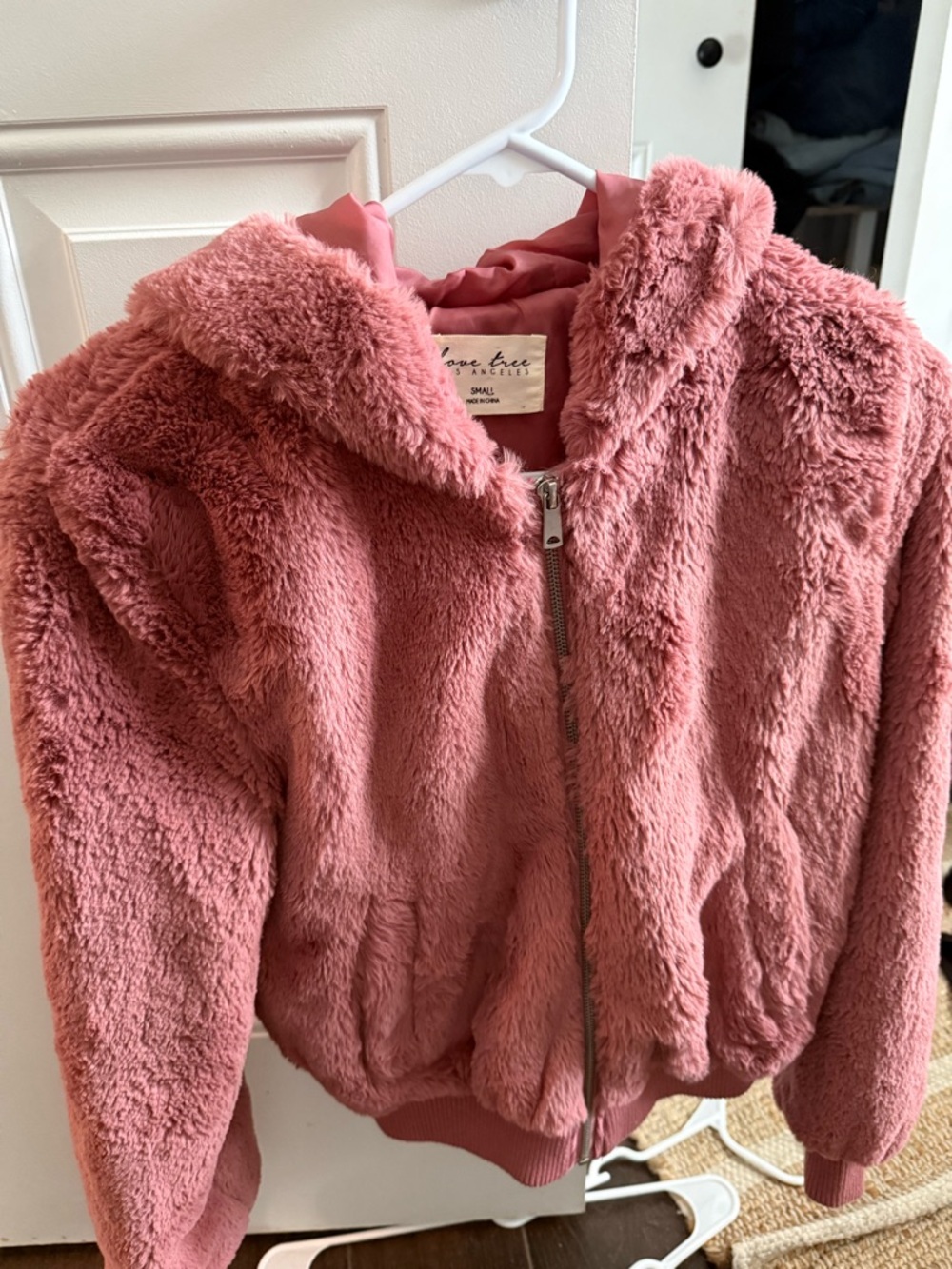Love Tree Faux Fur Teddy Jacket